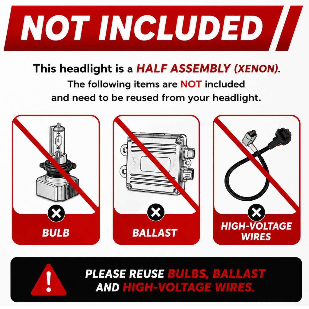 Headlight bulb size diagram for 2015-2019 Cadillac CTS Black HID Projector headlights (image 3)