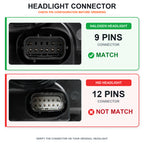 9-pin connector match diagram for 2015-2023 Chrysler 300 headlights