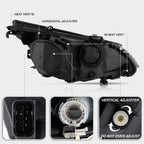 Housing features diagram for 2008-2010 BMW 5 Series E60 headlights