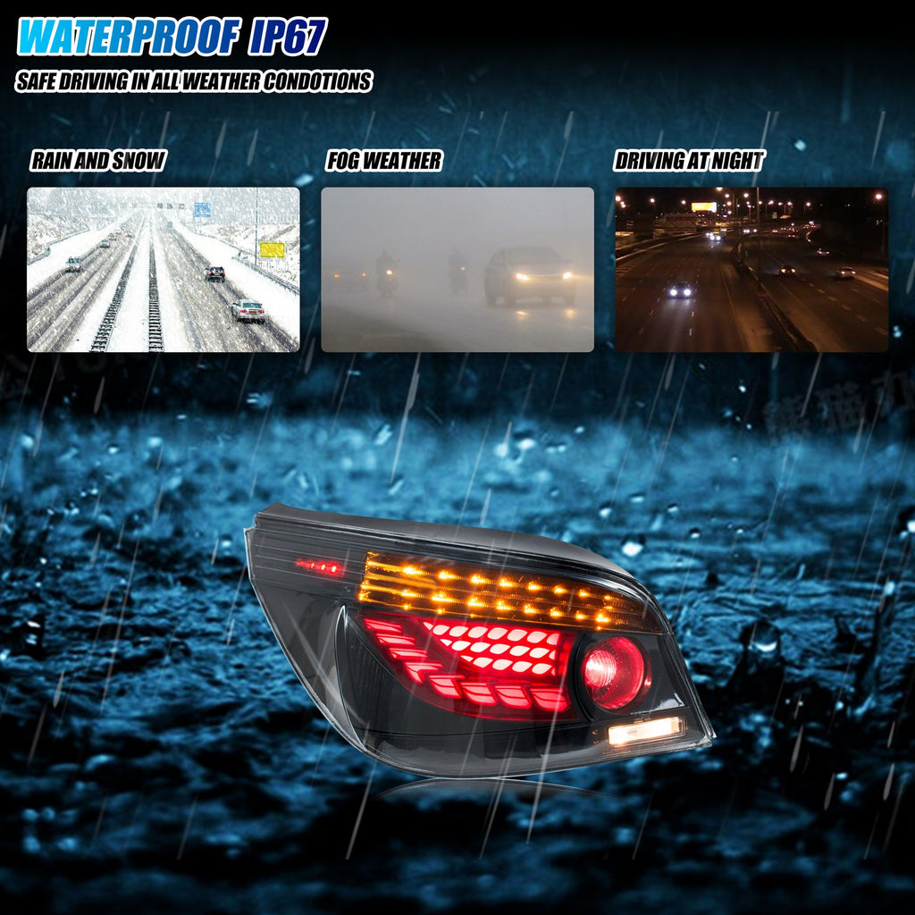 Sealed, waterproof construction of the 2004-2010 BMW 5 Series E60 / M5 LED tail light