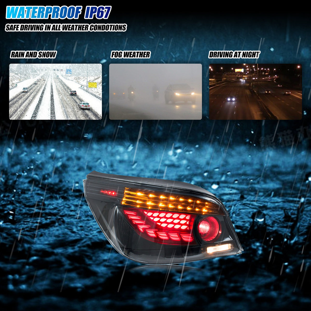 Sealed, waterproof construction of the 2004-2010 BMW 5 Series E60 / M5 LED tail light