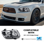 Fitment chart for Black Halogen headlights, 2011-2014 Dodge Charger