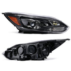 Pair halogen projector headlight rear housing angle for 2012-2014 Ford Focus