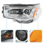 Left HID headlight lens close-up for 2017-2019 GMC Acadia