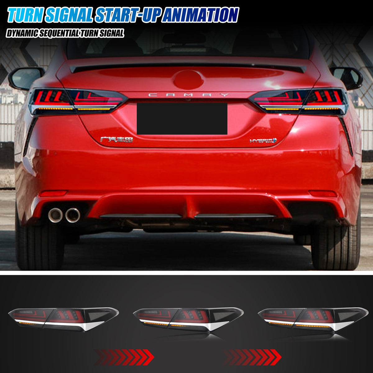 Sequential LED turn signal on the 2018-2023 Toyota Camry tail light