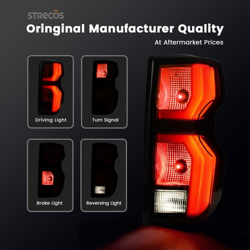 smoked LED tail light view 6 for Chevy Colorado Halogen Models (2023-2026)