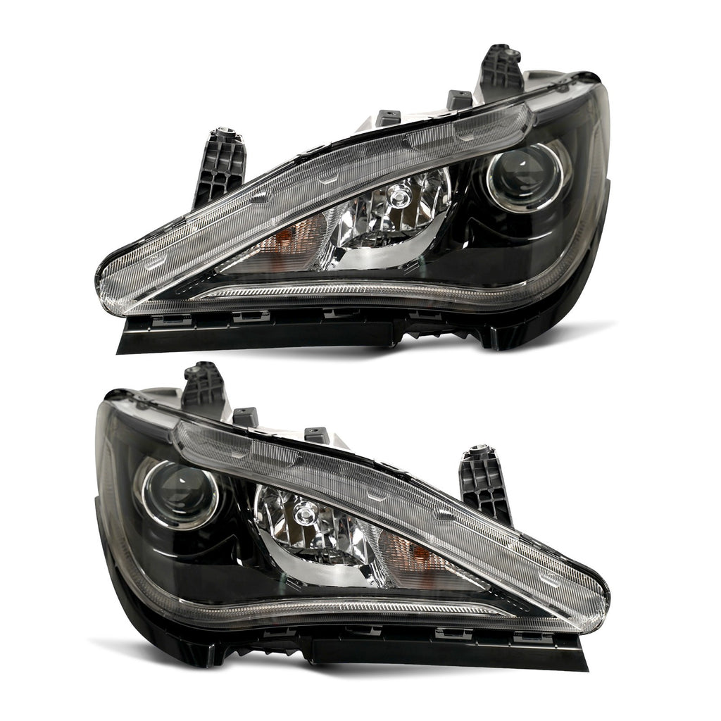 Black HID Projector Headlights Pair w/ LED DRL for Chrysler Pacifica (2017-2020)