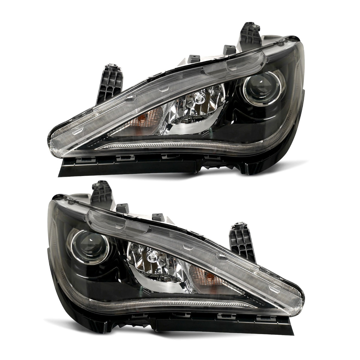 Black HID Projector Headlights Pair w/ LED DRL for Chrysler Pacifica (2017-2020)