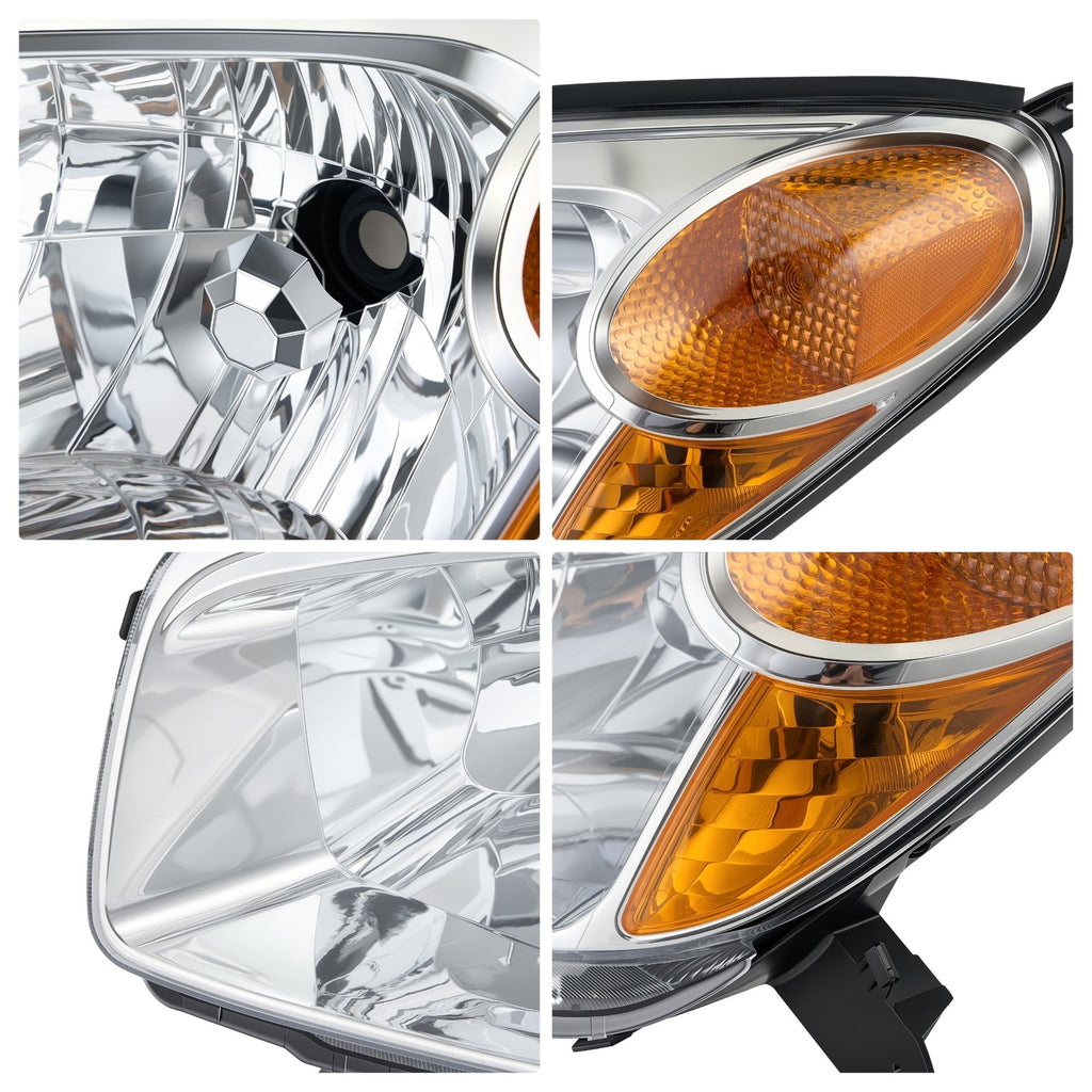 Passenger side Chrome Halogen headlight close-up for 2004-2005 Toyota RAV4