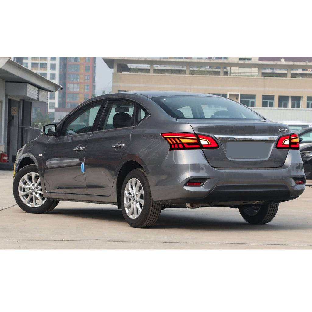 2013-2019 Nissan Sentra with smoked sequential LED tail lights installed