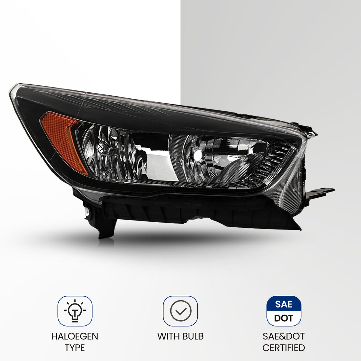 Pair halogen headlight rear housing angle for 2018-2019 Ford Escape