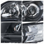 Passenger side Black Projector Halogen headlight close-up for 2005-2007 Subaru Legacy Outback