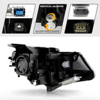 Left HID headlight lens close-up for 2016-2024 Chevy Camaro