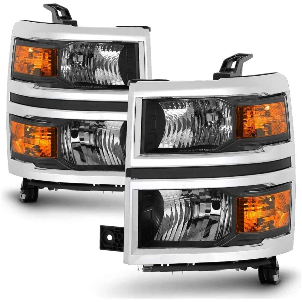 Black Halogen headlight side angle for 2014-2015 Chevrolet Silverado 1500