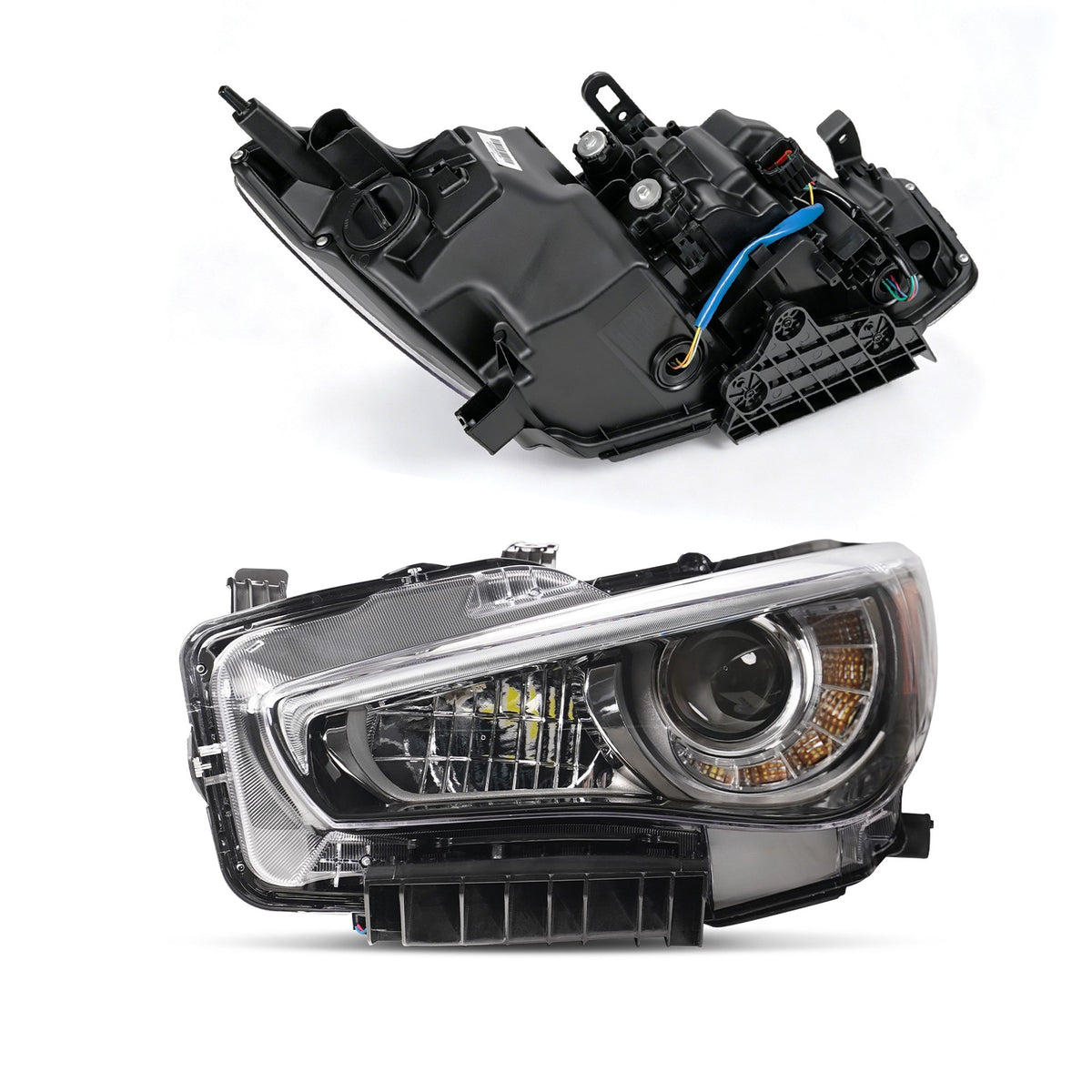 Pair LED headlight rear housing angle for 2014-2022 Infiniti Q50