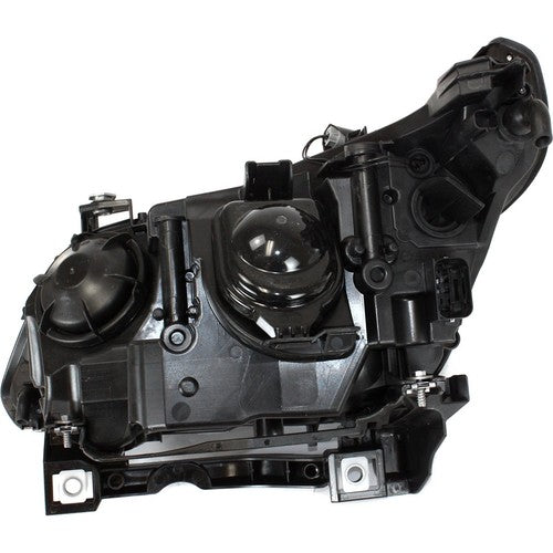 Passenger side Black Halogen Angel Eye headlight close-up for 2004-2010 BMW 5 Series E60 E61
