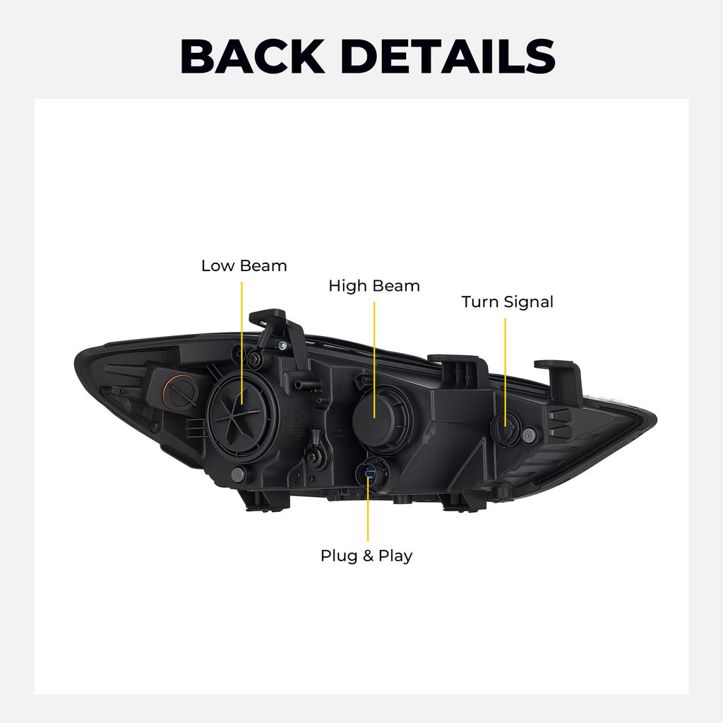 Black Projector Halogen headlight features and specifications for 2017-2018 Hyundai Elantra (image 2)