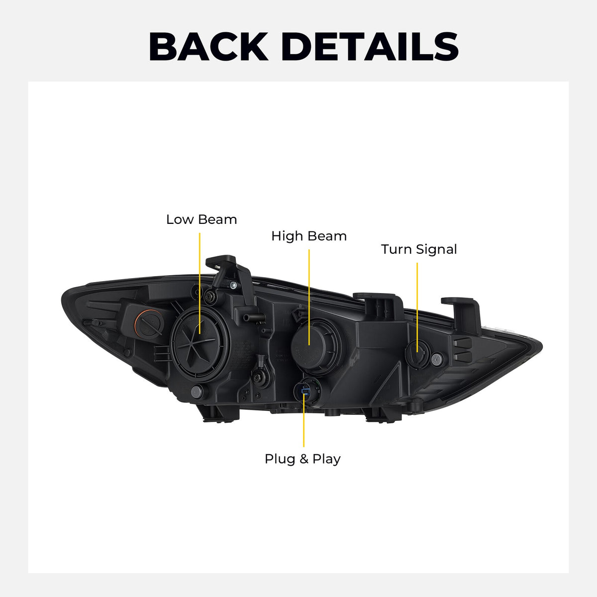Black Projector Halogen headlight features and specifications for 2017-2018 Hyundai Elantra (image 2)
