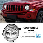 Fitment chart for Chrome Halogen headlights, 2007-2017 Jeep Patriot
