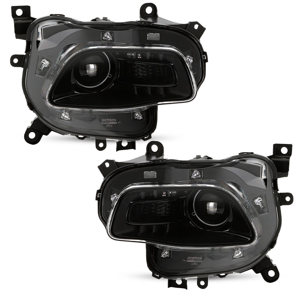 Black HID Projector Headlights Pair for Jeep Cherokee KL (2014-2018)