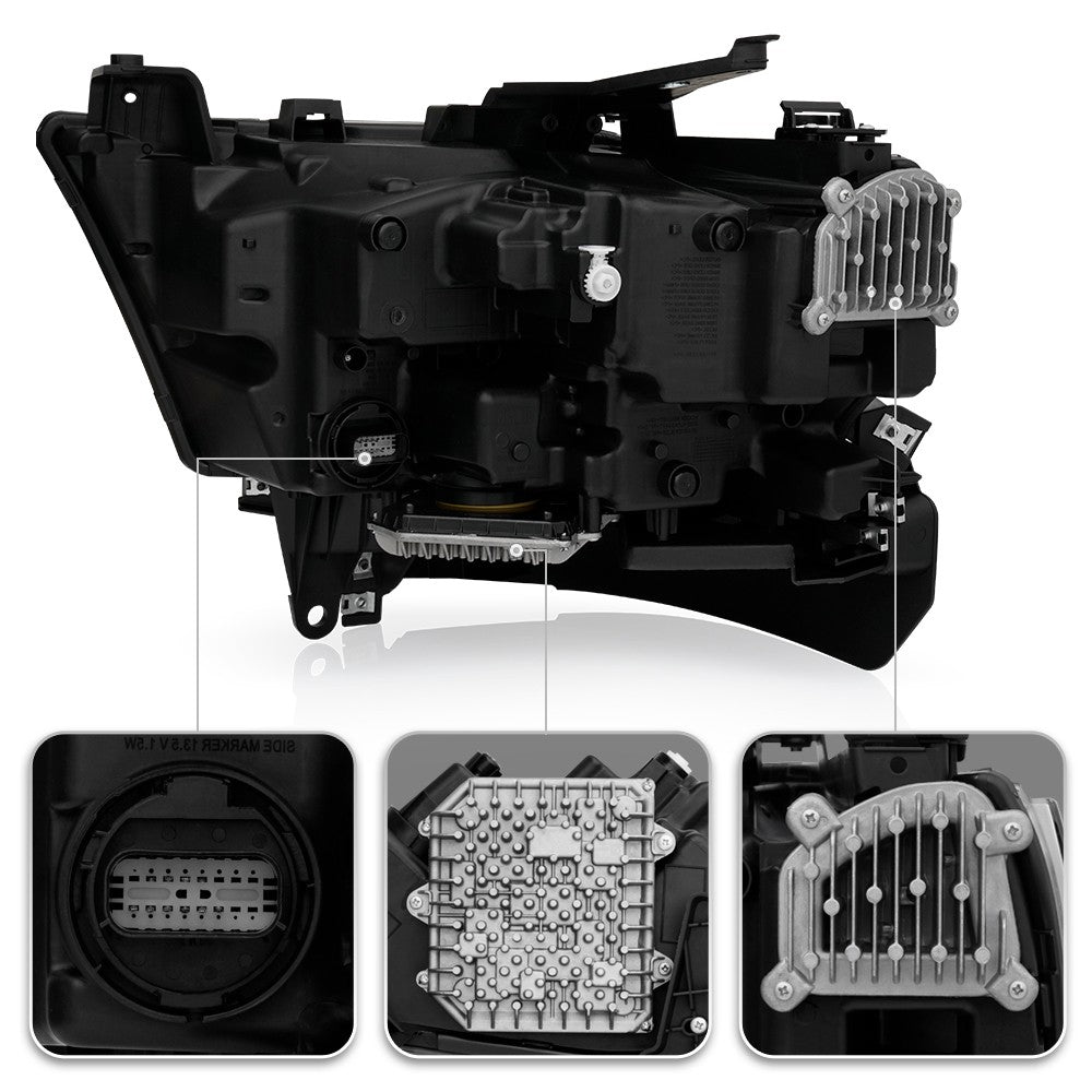 Right LED headlight side angle for 2019-2024 Ram 1500