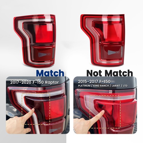 dark red LED tail light view 6 for Ford F-150 Raptor with BLIS (2017-2019)