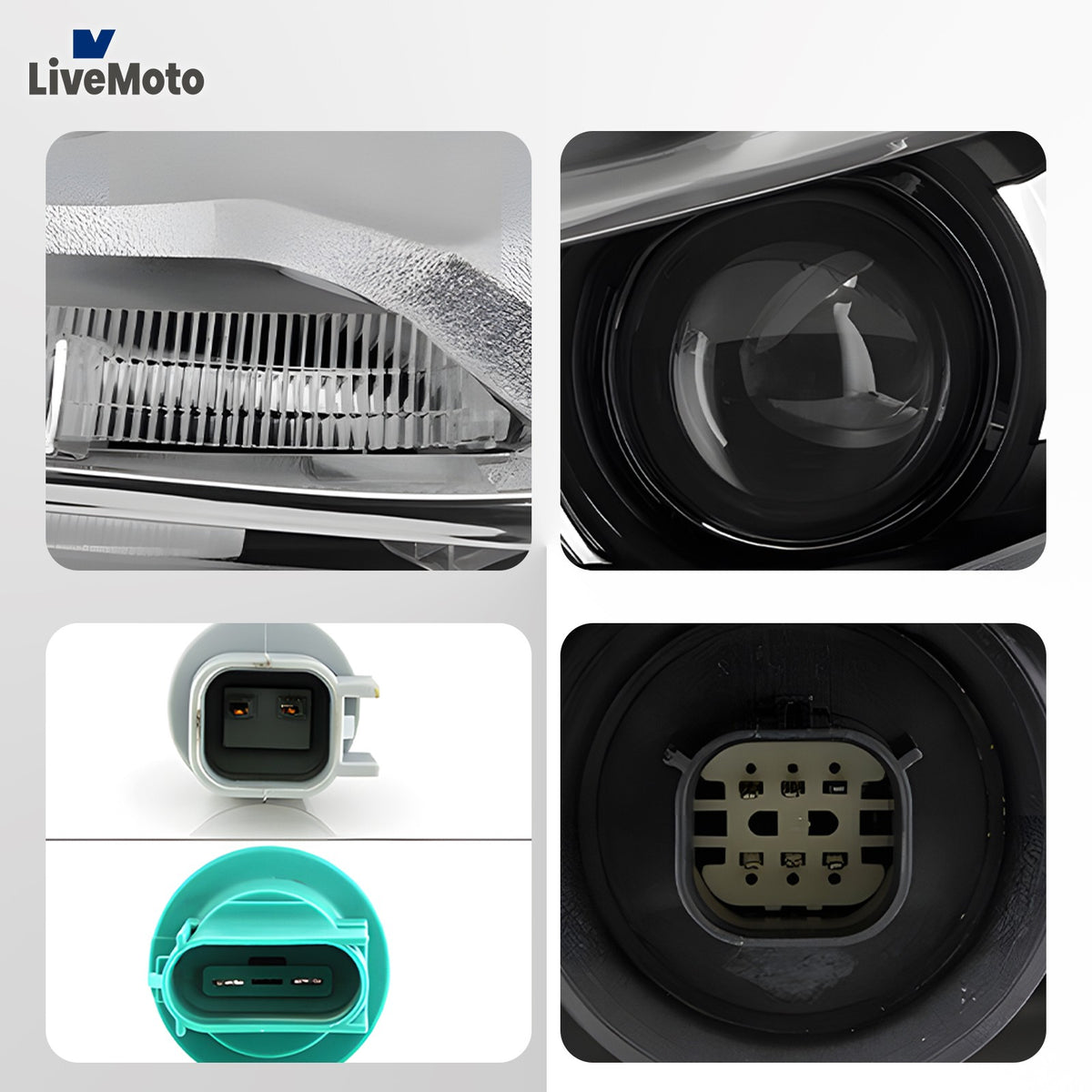 Pair HID headlight rear housing angle for 2018-2020 Chevy Traverse