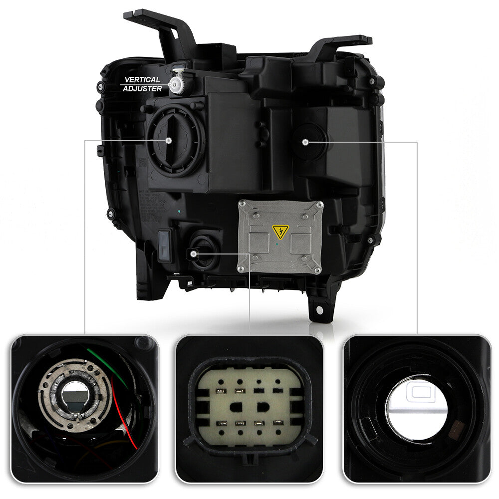 Right HID headlight lens close-up for 2016-2018 GMC Sierra 1500