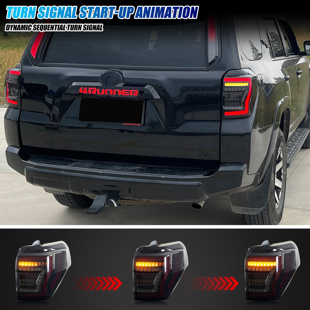 Sequential LED turn signal on the 2010-2024 Toyota 4Runner tail light