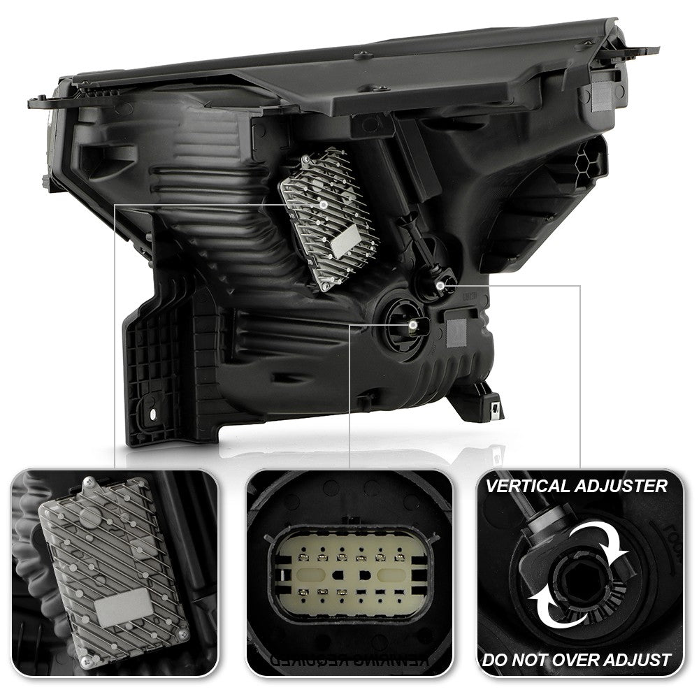 Pair LED headlight rear housing angle for 2024-2026 Chevrolet Traverse