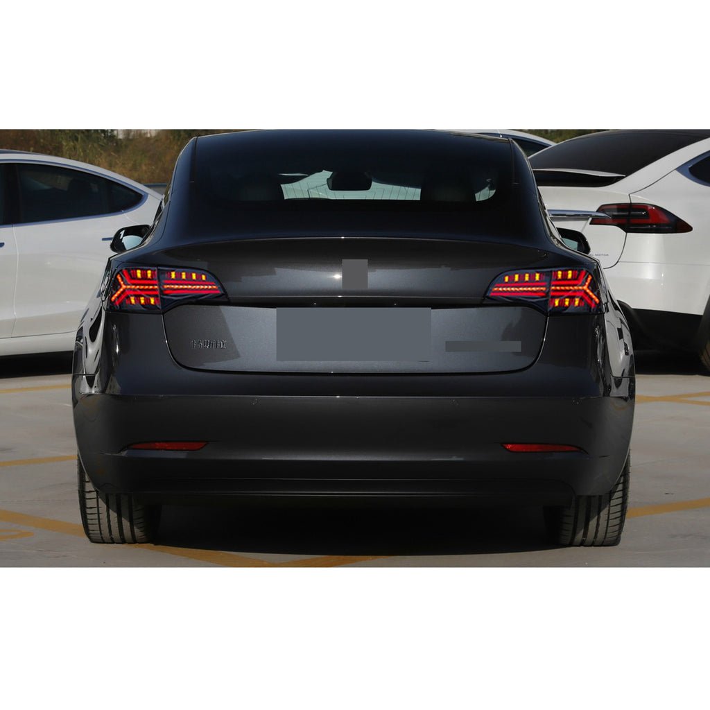 2017-2022 Tesla Model 3 / Model Y with clear sequential LED tail lights installed