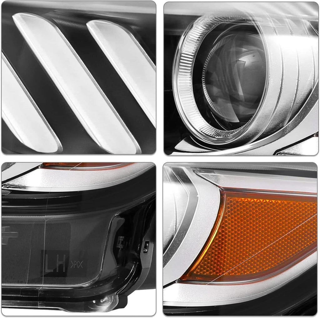 Right HID headlight side angle for 2015-2017 Ford Mustang