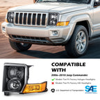 Fitment chart for Black Halogen headlights, 2006-2010 Jeep Commander