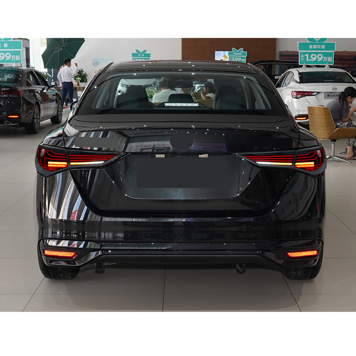 2020-2025 Nissan Sentra with smoked sequential LED tail lights installed