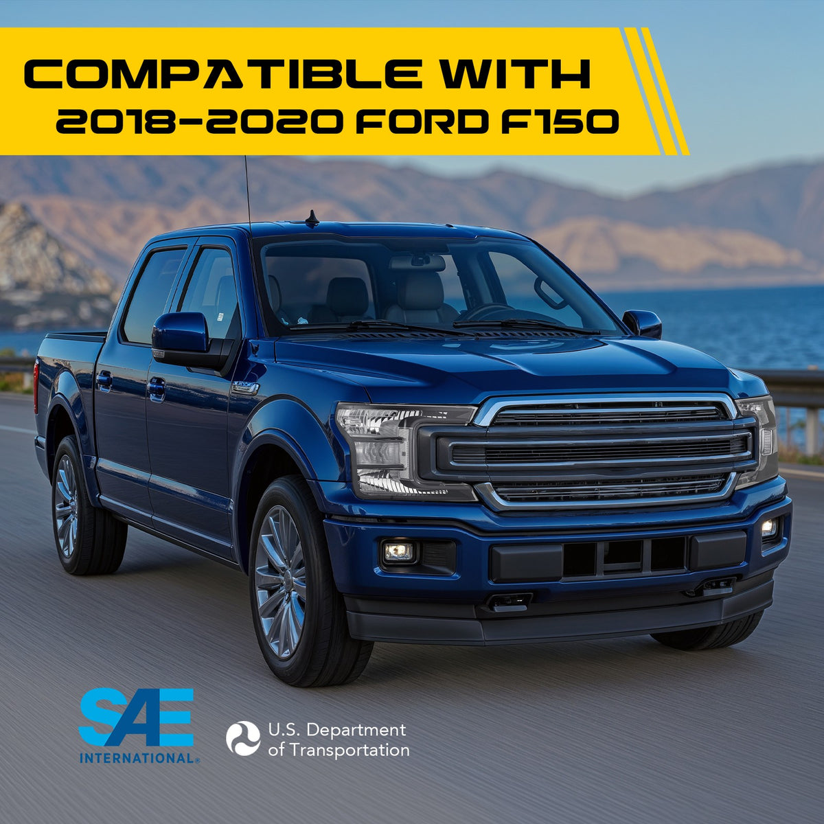 Fitment chart for Black Halogen headlights, 2018-2020 Ford F-150