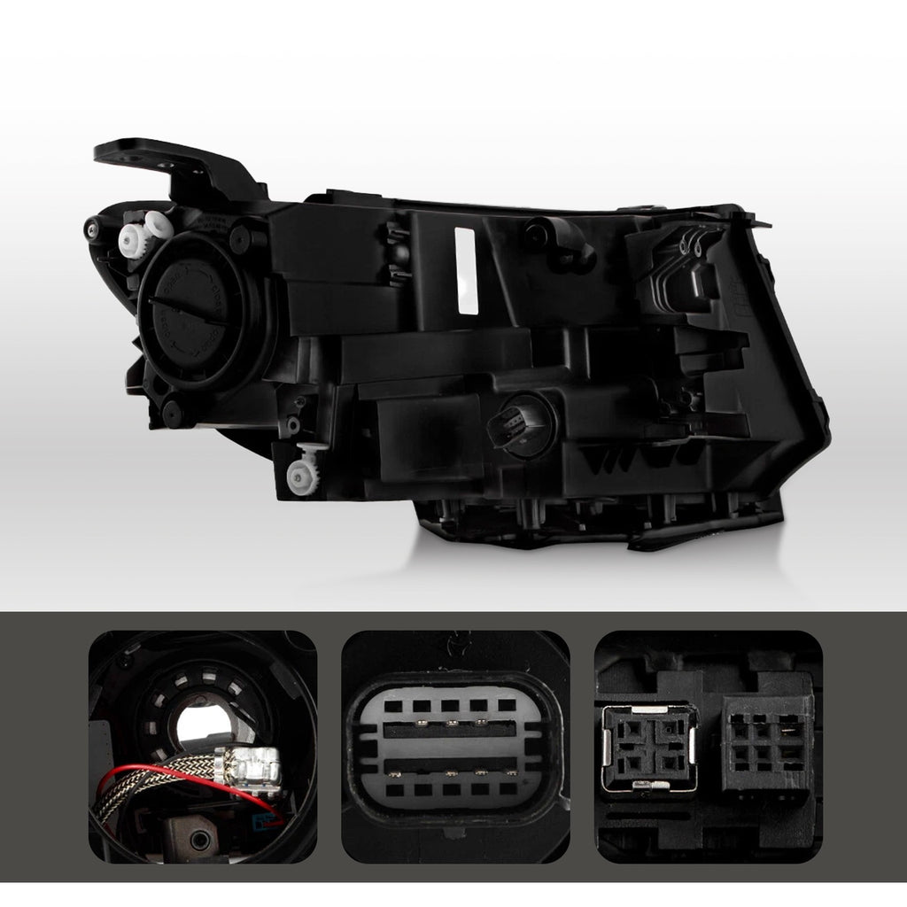 Pair HID headlight rear housing angle for 2017-2021 Jeep Compass