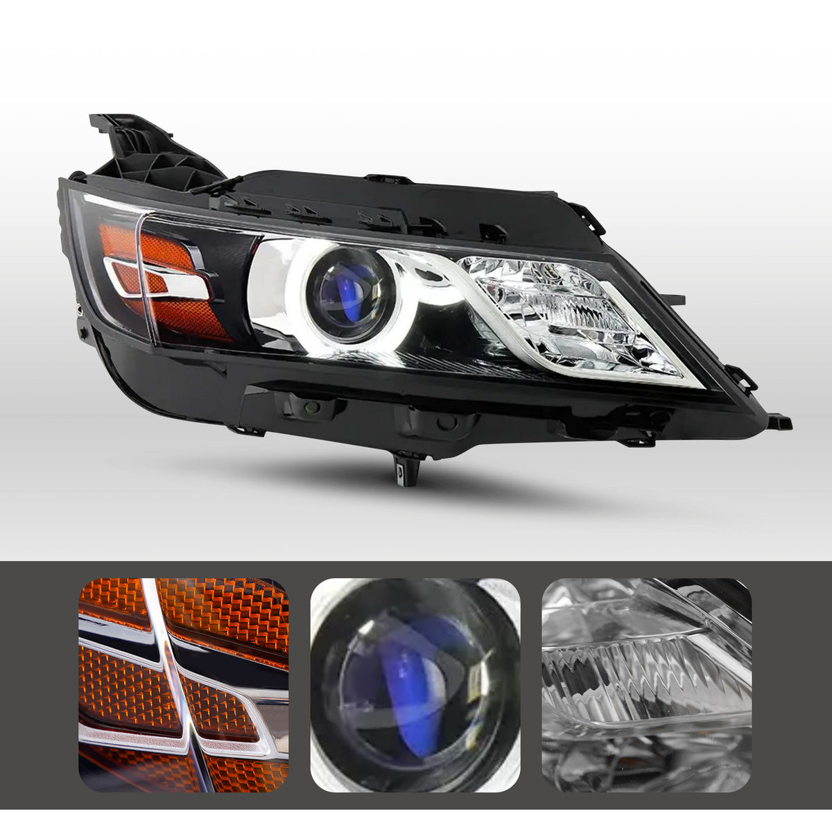 Pair HID headlight front angle for 2014-2020 Chevy Impala
