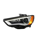 Left HID headlight lens close-up for 2015-2016 Audi A3