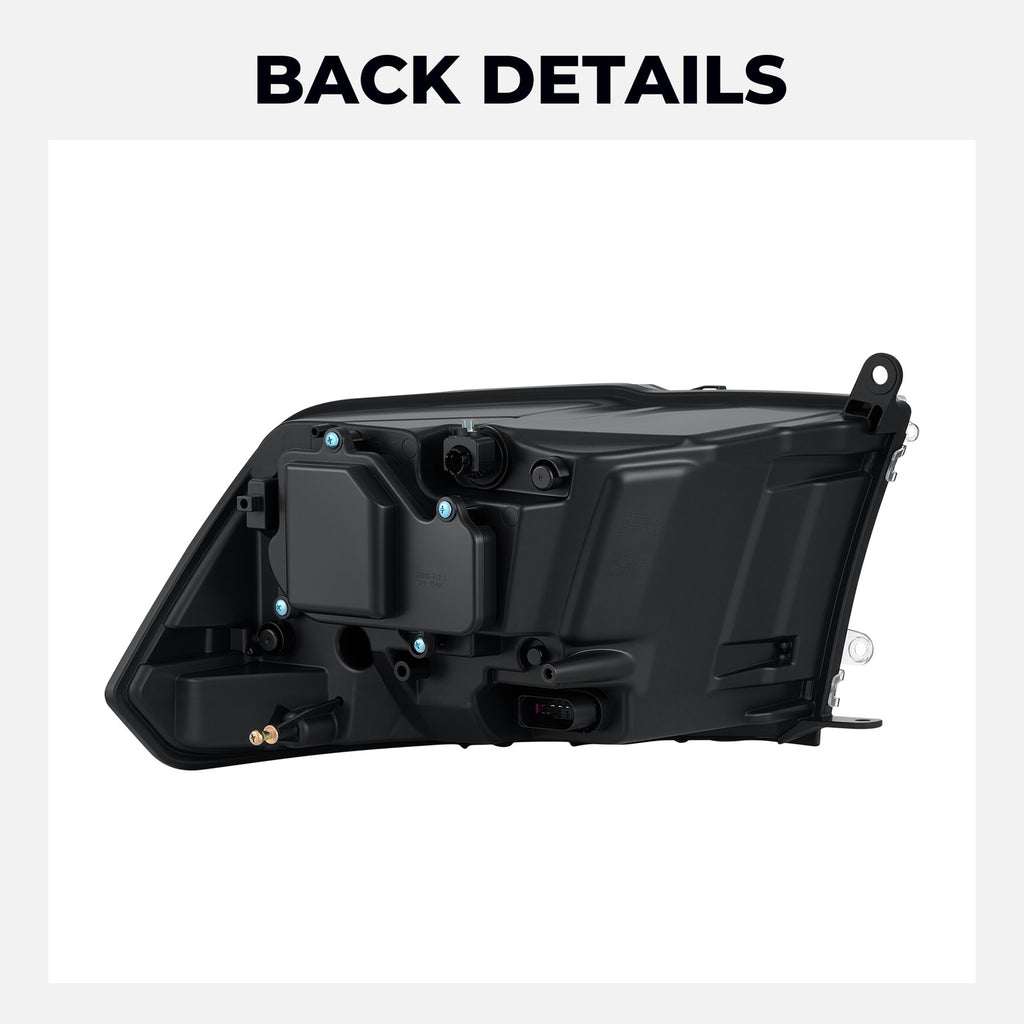 Black Projector Halogen headlight features and specifications for 2013-2018 Ram 1500 2500 3500 (image 2)