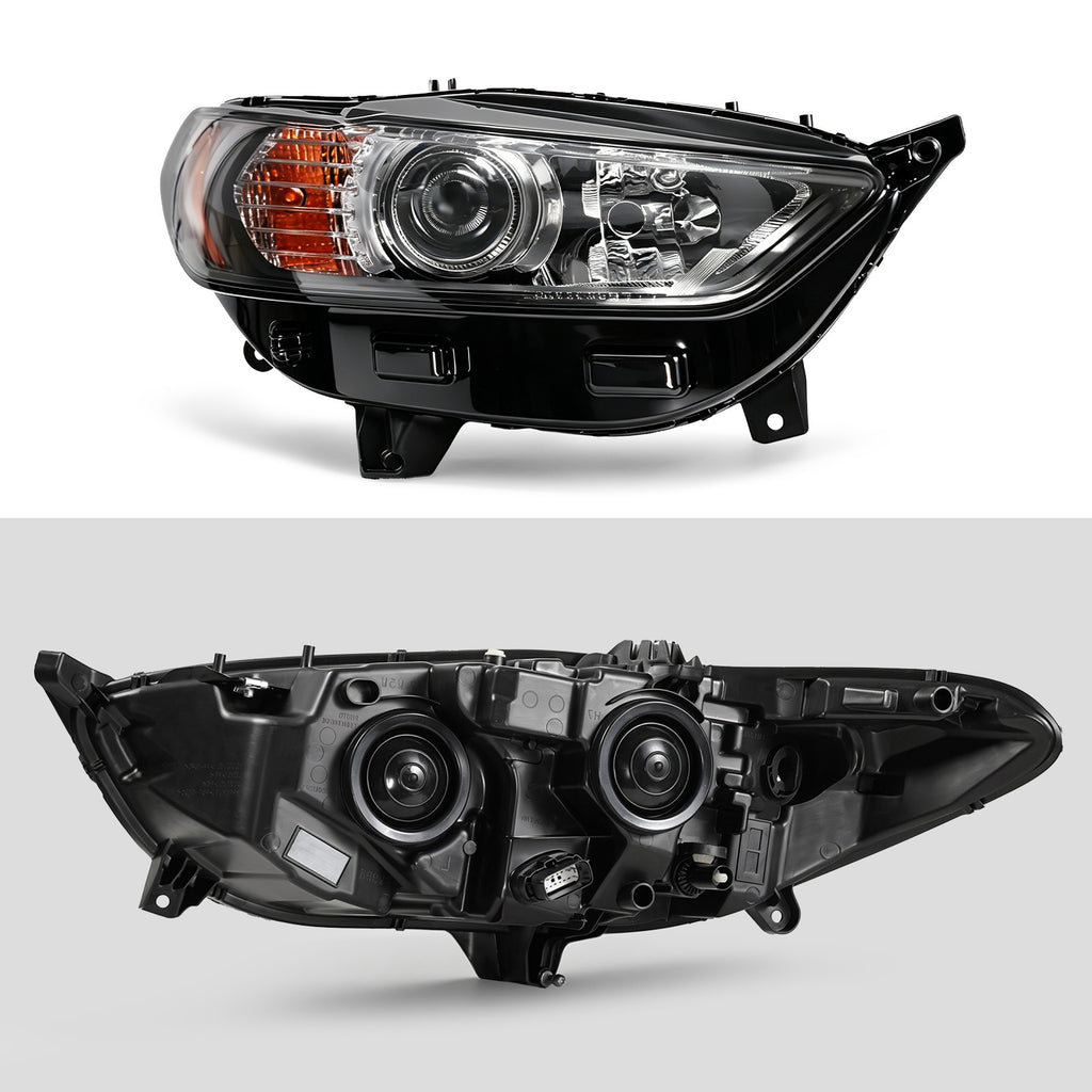 Pair halogen projector headlight rear housing angle for 2013-2016 Ford Fusion
