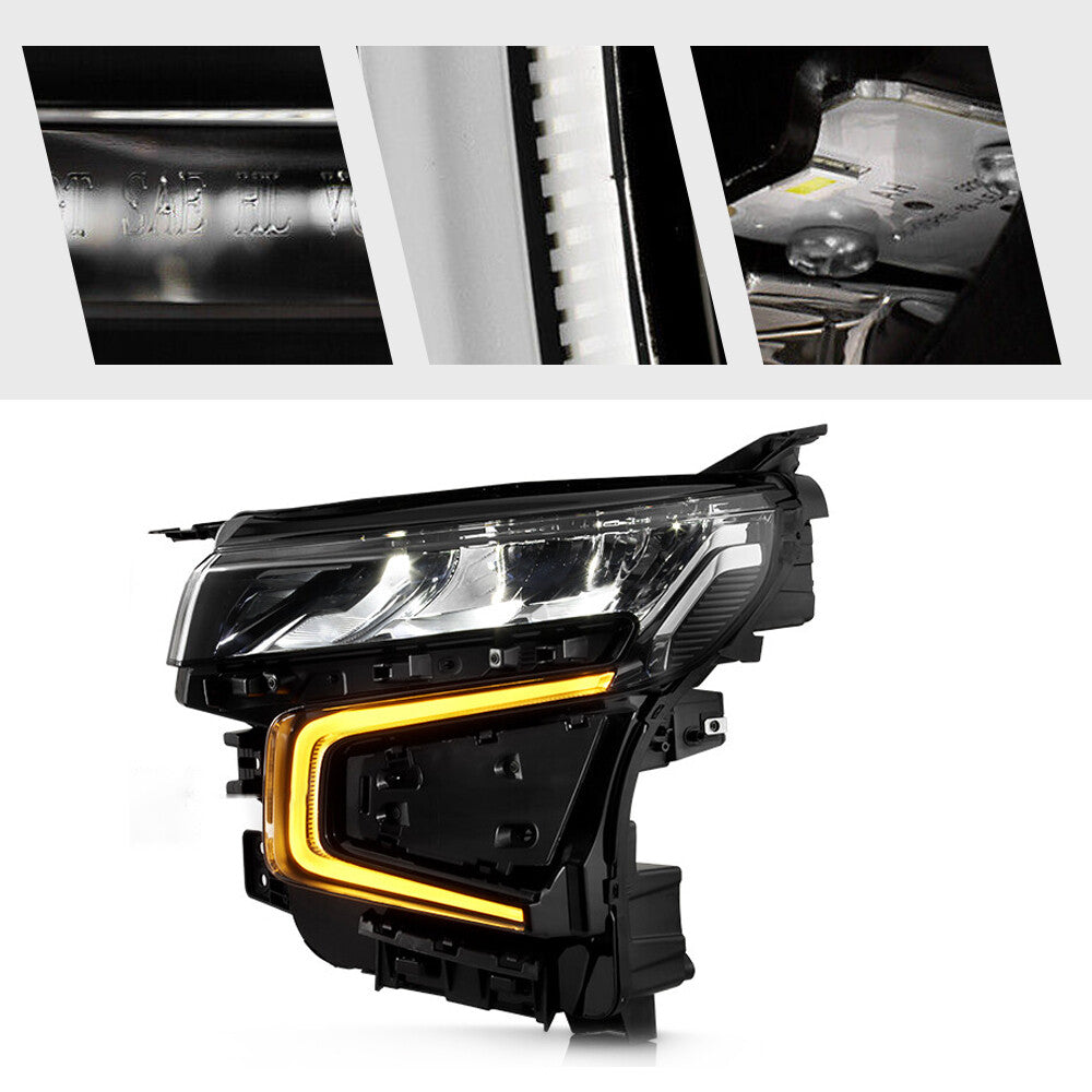 Pair LED headlight rear housing angle for 2021-2024 Chevrolet Tahoe / Suburban