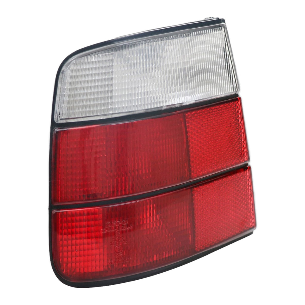 Angle view of the E34 sedan Euro style red/clear tail light