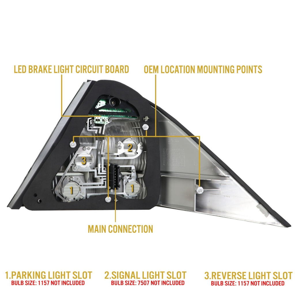 Back of the tail light with LED circuit board