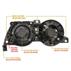 Back of the headlight with OEM mounting tabs