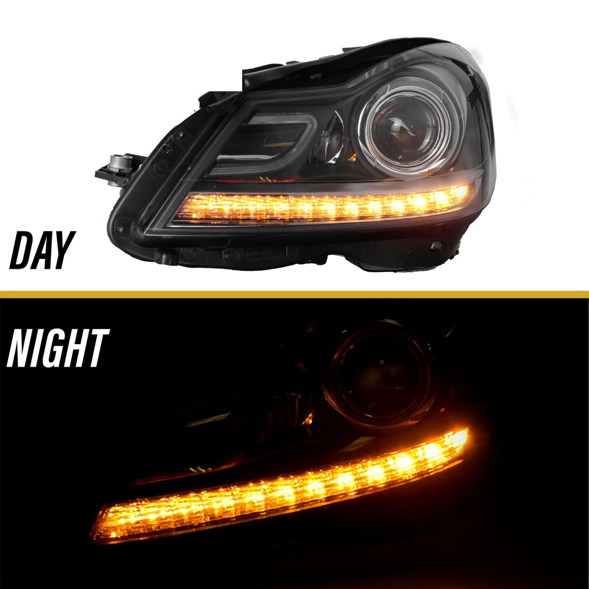 Day and night view of the amber signal