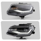 Right HID headlight lens close-up for 2016-2024 Chevy Camaro