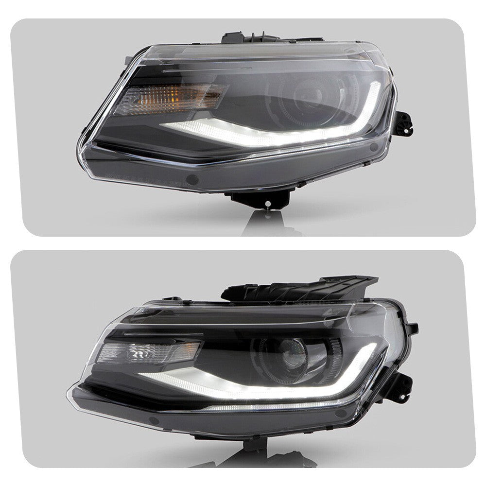 Right HID headlight lens close-up for 2016-2024 Chevy Camaro