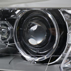 Left HID headlight lens close-up for 2011-2014 BMW X3 (F25)