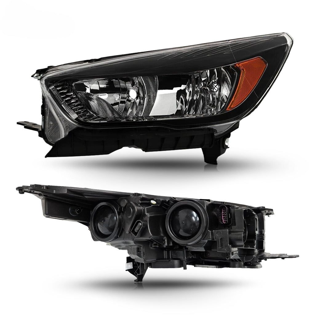 Left halogen headlight lens close-up for 2018-2019 Ford Escape