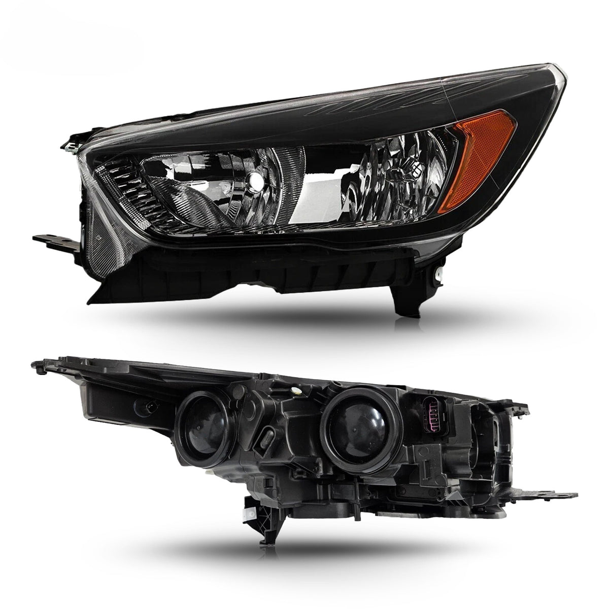 Left halogen headlight lens close-up for 2018-2019 Ford Escape